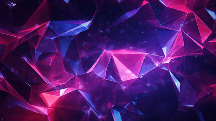 Neon 3D Polygon Texture with Glitter Pink, Blue, Dark