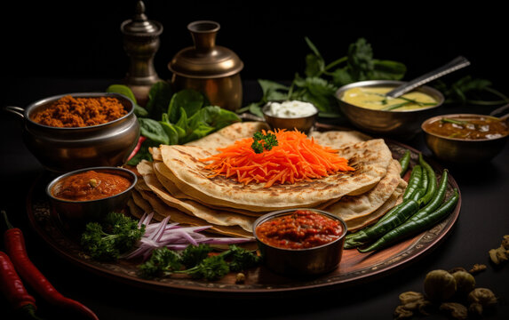Popular breakfast dish in Kerala Parotta or Paratha