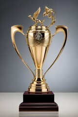 Fototapeta na wymiar The Elegance of Achievement A Photorealistic Trophy by Generative AI