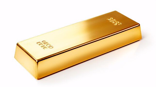 100% pure gold bars, biscuit isolated on white background  - currency concept