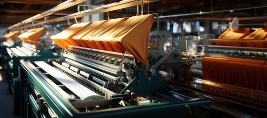 Obraz premium Sweatshop Seamstress: A seamstress works diligently in a textile factory, sewing garments at her station.Generated with AI