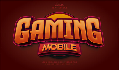 Mobile Gaming text effect style. Editable text effect style esport gaming 3d logo esport badge.