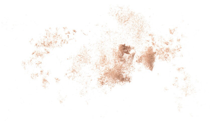 3D rendering of scattered sand granules or dirt on transparent background
