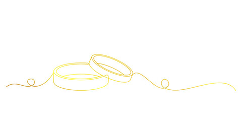 golden rings line art style. wedding element vector