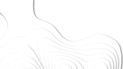 White abstract geometric pattern background, wave and curve paper cut white background.