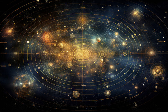 a star map for a fantasy universe, astrology