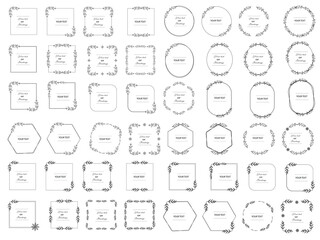 Floral wreaths, big set of floral round frames vector illustration. Perfect for invitations, greeting cards, quotes, blogs, Wedding Frames, posters and more