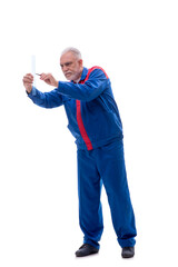 Naklejka premium Old foreman isolated on white