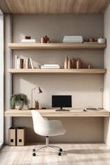 Modern Home Office Interior.