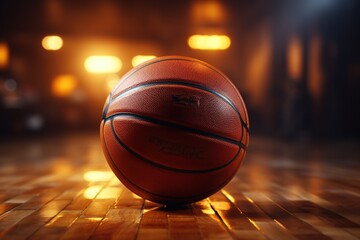Basketball: A player dribbles a basketball while soaring through the air towards the hoop.Generated with AI