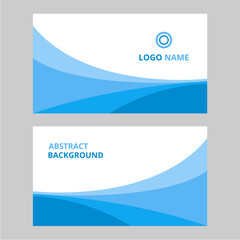 Fototapeta premium Creative and modern vector business card and template. simple clean background design with abstract blue curved shapes