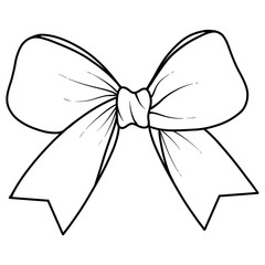 Bow black doodle outline.