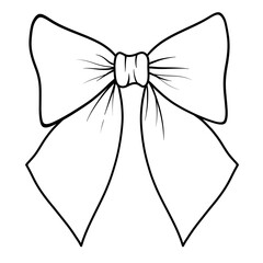 Bow black doodle outline.