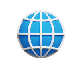 Fototapeta na wymiar 3D globe glyph icon. Global communication icon, communication network, Connected world concept. 3d illustration