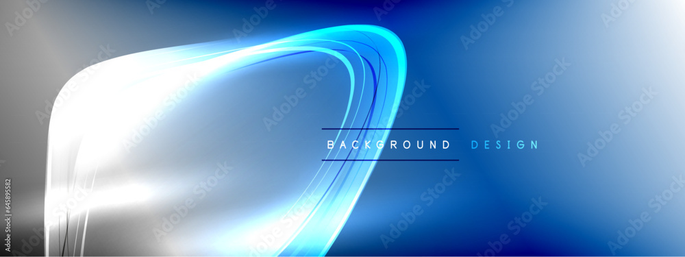 Poster Vector abstract background - liquid transparent bubble shapes on fluid gradient with shadows and light effects