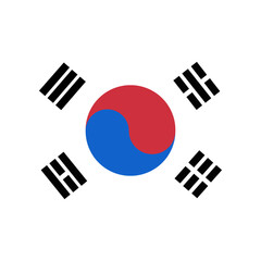 South Korea flag simple icon in round or circle shape,transparent background