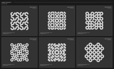 Set of modern geometry line curve circle abstract logo or pattern design