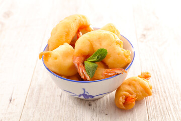 fried shrimp, asian food
