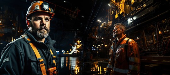 Obraz premium Oil Rig Worker: An oil rig worker operates heavy machinery on a remote and hazardous offshore platform.Generated with AI