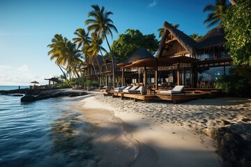 People relaxing on the stunning beaches of the Maldives.Generated with AI