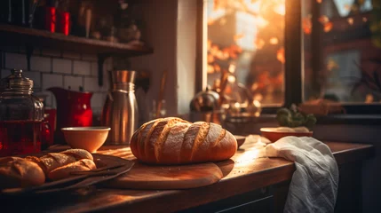 Foto auf Acrylglas Brot Morning Light and Fresh Bread