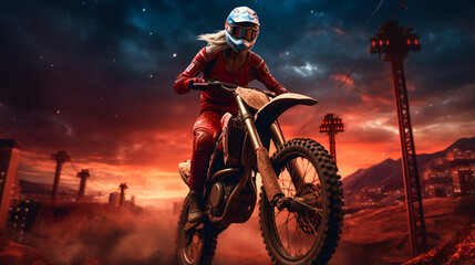 Extreme Motocross Action on a Gritty Dirt Track