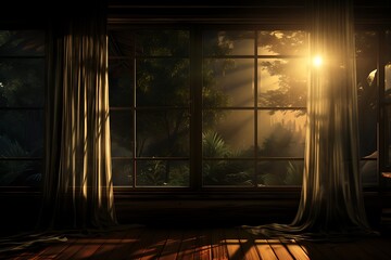 window in the night - obrazy, fototapety, plakaty