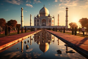 Travelers exploring tourist destinations around the world, capturing the beauty of diverse cultures, stunning landscapes, and iconic landmarks. Generated with AI