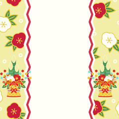 お年玉キャンペーン 新年バナー ベクター テンプレート ( 背景イラスト,ウェブ,フレーム,和風,1:1,コピースペース)