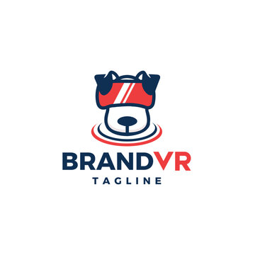 Vector vr digital technology logo design for virtual reality games, AR VR production, VR 360 and AR VR Gaming.