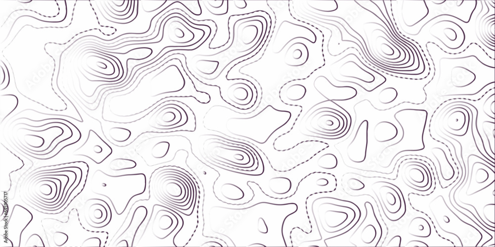 Fototapete Abstract white background with purple gradient Topographic line map pattern. Contour elevation topographic and textured Background Modern design with White background with topographic wavy patte.