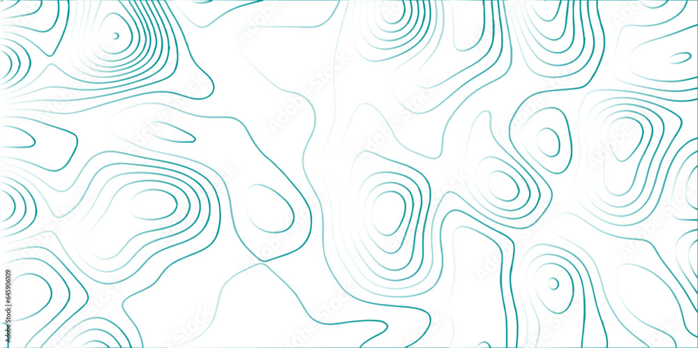 Aufkleber Abstract white background with green gradient Topographic line map pattern. Contour elevation topographic and textured Background Modern design with White background with topographic wavy pattern..