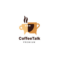 Coffee talk chat bubble social logo design