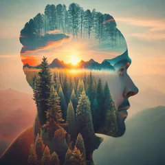 double exposure photography of a man and nature © Sofia