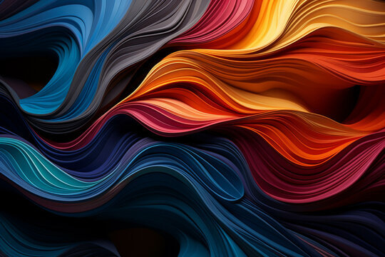 an abstract curve layered textural