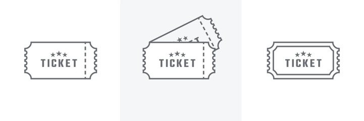 Ticket set icon vector illustration in flat style.Event ticket simple icon set.Outline ticket icon graphic and web design.Vector illustration