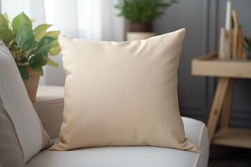 blank pillow mock up, minimalistic mockup style