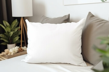 blank pillow mock up, minimalistic mockup style