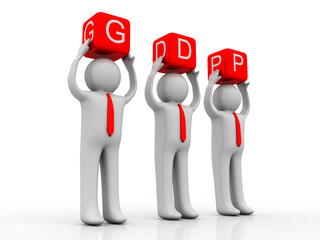 3d illustration gross domestic holding business man
