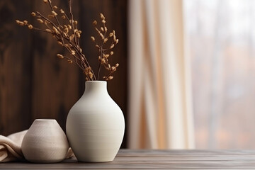 Fototapeta na wymiar blank vase mock up, minimalistic mockup style