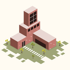 Vector buildings with isometric style design vector