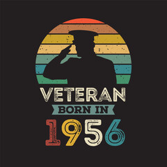 Veteran born in 1956 vector vintage style Veteran day design vector