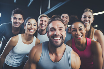 Fitness, laughing and friends at the gym for training, pilates class and happy for exercise at a club. Smile, sport in a group for a workout, cardio or yoga on a studio wall