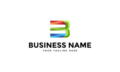 colorful letter B logo template