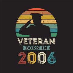 Veteran born in 206 vector vintage style Veteran day design vector