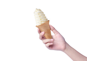 ice cream cone in hand