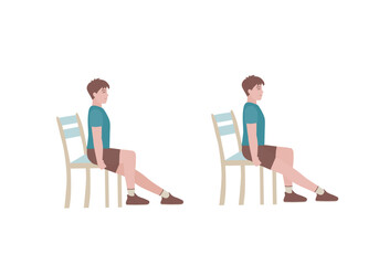 Exercises that can be done at-home using a sturdy chair. Extend one leg far out in front of the body and point the toes forward. The extended leg’s foot should be diagonal to the hips. with Heel Slid