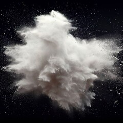 White powder explosion cloudsfreeze motion of white dust particle splash