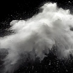 White powder explosion cloudsfreeze motion of white dust particle splash