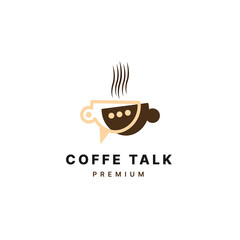 Coffee talk logo vector with talk icon